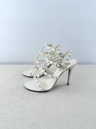 Valentino rockstud high heel leather sandals, 38