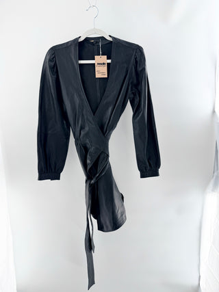 maje leather mini dress Maje Ranjit Leather Mini Dress In Black