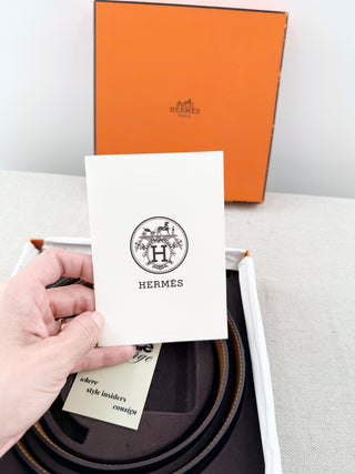 Hermes H leather reversible belt, 90
