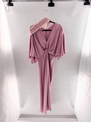 Mayle Vasquez Agua Clara Long Sleeve Front Knot Dress, S