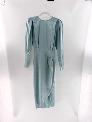 Ronny Kobo Jade Leaf Jacquard Midi Dress, S