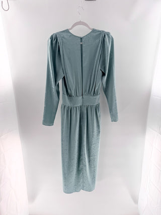 Ronny Kobo Jade Leaf Jacquard Midi Dress, S