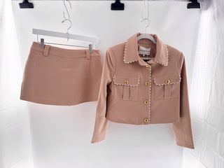 English Factory Ric Rac Detail Jacket and Skirt/Skort Set, S