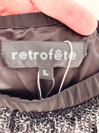 Retrofete Off-Shoulder Sequin Top, L
