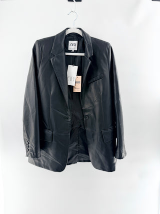 Zara faux leather blazer, M