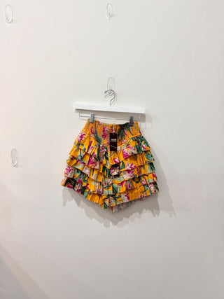 Love the label yellow floral mini skirt, xs