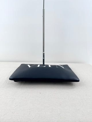 Valentino leather logo printed  zip up pouch bag large