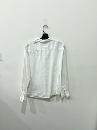 120% Lino Linen Long Sleeve Button Down Classic Shirt White Women's 42 IT / US 6