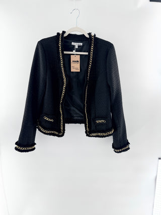 WD NY tweed chain embellished blazer, L