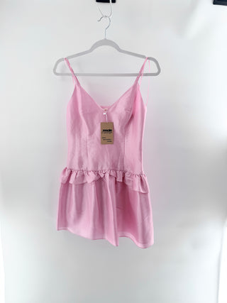 LoveShackFancy sleeveless silk ruffle mini dress, 2