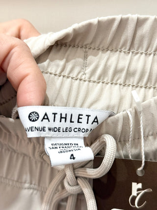 Athleta cream sport wide leg pants, 4