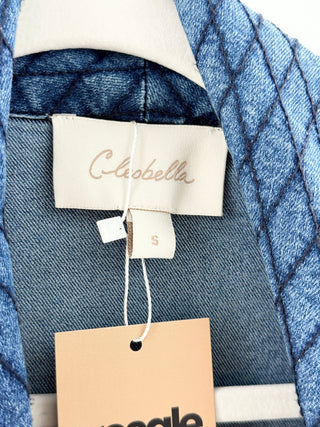 Cleobella denim  open front trench coat, S