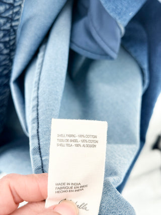 Cleobella denim  open front trench coat, S