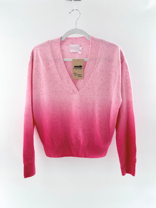 Brodie V neck ombre cashmere sweater, XS oversized
