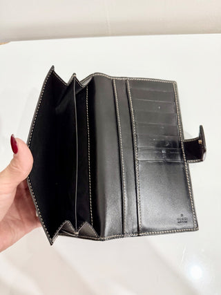 Gucci Patent Leather Large GG Continental Clutch Wallet