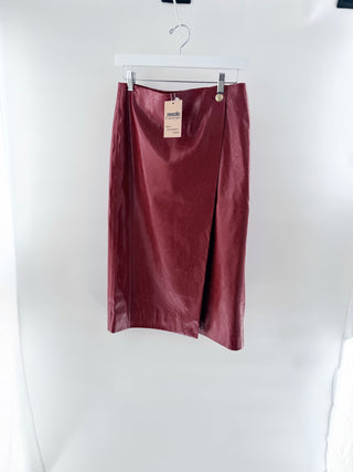 J crew faux leather button embellished midi skirt, 0