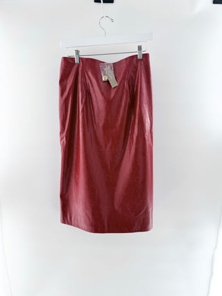J crew faux leather button embellished midi skirt, 0