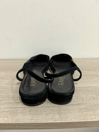 Raye Dorit Mesh Suede Trim Flat Slingback Shoes Black Women's Size 7.5
