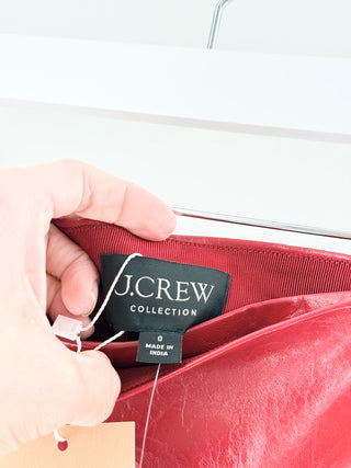 J crew faux leather button embellished midi skirt, 0