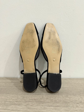 Raye Dorit Mesh Suede Trim Flat Slingback Shoes Black Women's Size 7.5