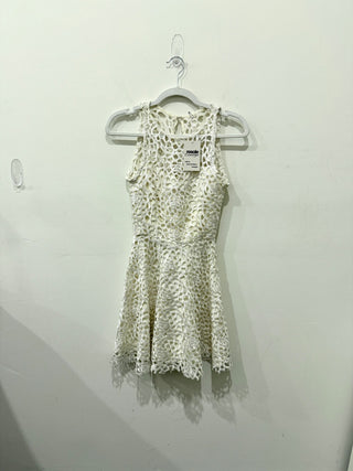 Alexis crochet sleeveless fit and flare mini dress, XS