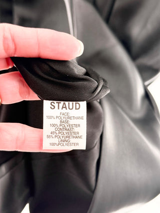 STAUD Sketching Cutout Paneled Vegan Leather Midi Dress, 4