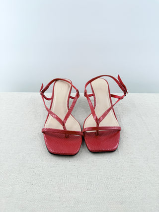22 eleve leather low heel sandals, 37.5