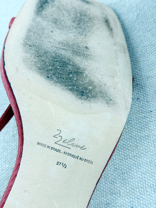 22 eleve leather low heel sandals, 37.5