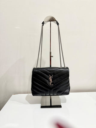 Saint Laurent LouLou Quilted Leather Small Leather Shoulder Bag Black