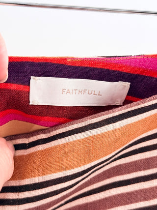 Faithfull the Brand "Sable" Stripe Knit Polo and "Playa" Mini Shorts Set, Shirt - 4 / Shorts - 6