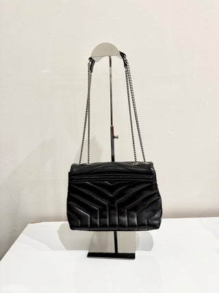 Saint Laurent LouLou Quilted Leather Small Leather Shoulder Bag Black