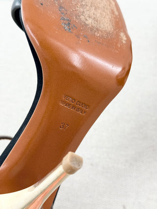 Lanvin vintage gold heel sandals, 37