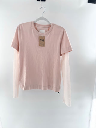 Givenchy embroidered top with mesh logo sleeves, M