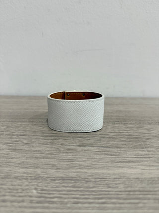 Hermès Kelly Dog Bracelet White Epsom Leather with Rose Gold *Adjustable
