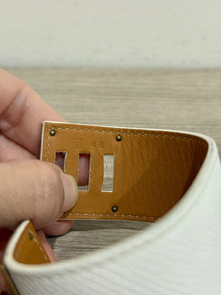 Hermès Kelly Dog Bracelet White Epsom Leather with Rose Gold *Adjustable