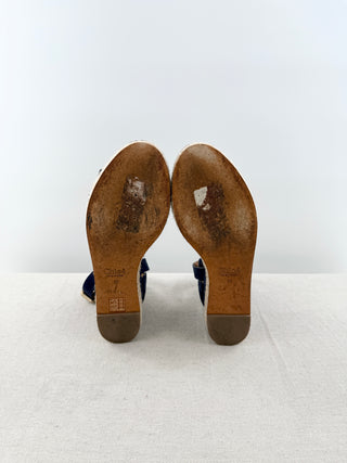 Chloe suede platform raffia wedge sandals, 39