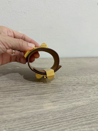 Hermès Collier De Chien Leather and Metal Bracelet Gold *Adjustable