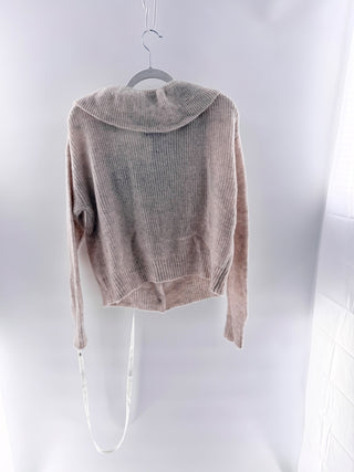 NWT Vita Grace Beloved Long Sleeve Collared Fancy Cardigan Sweater Beige OS