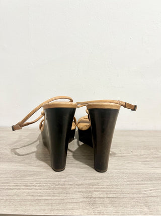 Christian Dior Unique Jade Snake Wedge Heel Sandals Brown/Tan Women's EU 38.5