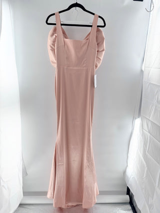 NWT Moda Glam Angelina Oversized Bow Cocktail Gown Petal Pink Women's Size 4