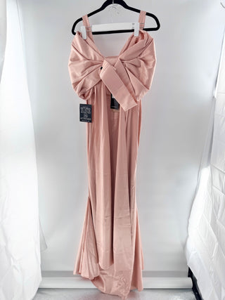 NWT Moda Glam Angelina Oversized Bow Cocktail Gown Petal Pink Women's Size 4