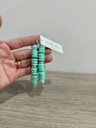 NWT Ettika Saint Tropez Stretch Stack Bracelet Set Seafoam Stone with Silver Plating