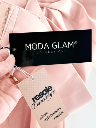 NWT Moda Glam Angelina Oversized Bow Cocktail Gown Petal Pink Women's Size 4