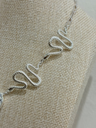 NWT Ettika Serpentina Choker Necklace Clear Crystal with Silver Plating