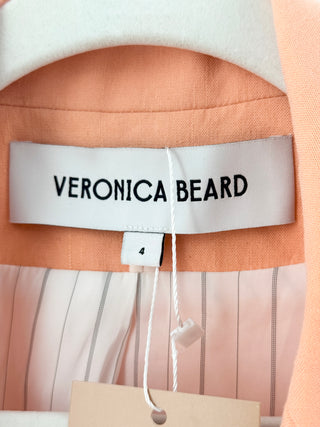 Veronica Beard linen blend set: short sleeve blazer and shorts, 4