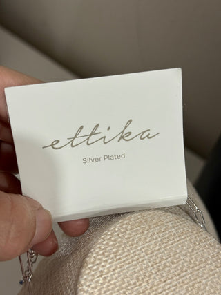 NWT Ettika Serpentina Choker Necklace Clear Crystal with Silver Plating