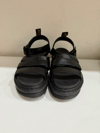 Dr. Martens Blaire Brando Leather Platform Fisherman Sandals Black Womens Size 9