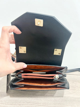 Valentino by Mario Valentino black small cross body leather bag