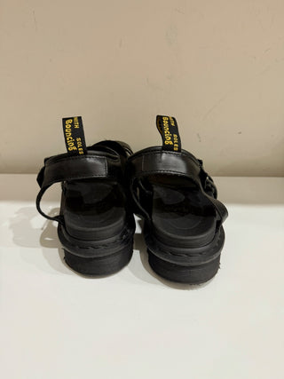 Dr. Martens Blaire Brando Leather Platform Fisherman Sandals Black Womens Size 9