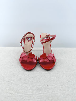 Valentino leather heart shape heel sandals, 37.5